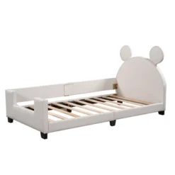 Twin Size Upholstered Daybed With Cartoon Ears Shaped Headboard-ModernLuxe -ModernLuxe GUEST 0151706a 0625 4115 b4fe 3f8dfcd563d5