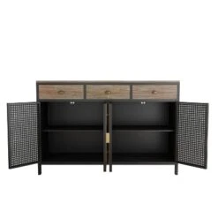 47.64" Freestanding 4 Door Sideboard With 3 Top Drawers, Dark Gray - ModernLuxe -ModernLuxe GUEST 0184af08 e31f 4fd7 b905 245037536e6a