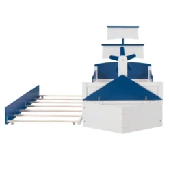 Twin Size Boat-Shaped Platform Bed With Trundle Bed And Storage Footboard-ModernLuxe -ModernLuxe GUEST 01c6b0a1 64b4 4e2d a6b0 11d6f0030d84