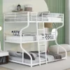 Full XL Over Twin XL Over Queen Size Metal Triple Bunk Bed With Ladder-ModernLuxe -ModernLuxe GUEST 0207bb58 a42b 4724 93d5 326b119b76c3
