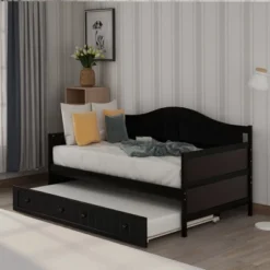 Twin Wooden Daybed With Trundle Bed-ModernLuxe -ModernLuxe GUEST 0232bbd0 d8fb 4160 9f58 318a646b5316