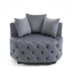 Classical Upholstered Accent Barrel Chair-ModernLuxe -ModernLuxe GUEST 02649d99 c087 40b2 add5 c1d609a74a74