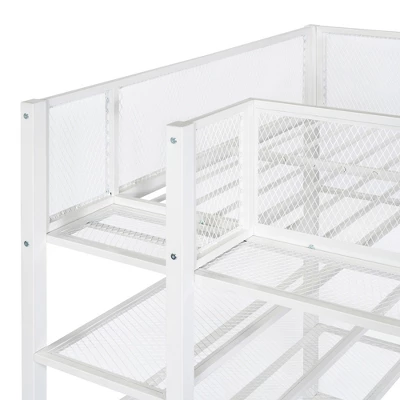 Metal Twin Size Loft Bed With 4 Shelves And Storage - ModernLuxe 10 Metal Twin Size Loft Bed With 4 Shelves And Storage - ModernLuxe - Image 8