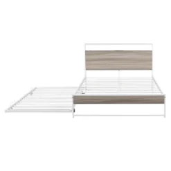 Metal Platform Bed Frame With Trundle Bed, USB Ports And Slat Support-ModernLuxe -ModernLuxe GUEST 046f51ca 3b84 4417 9a64 7b7ffc833469