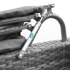 5 PCS Outdoor Sectional Rattan Daybed Sofa Set, Patio PE Wicker Conversation Furniture Set With Canopy And Tempered Glass Side Table, Gray-ModernLuxe -ModernLuxe GUEST 05155f88 06a7 4db8 b634 d25d3873000c