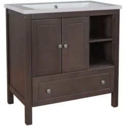 30" Bathroom Vanity With Ceramic Sink, Doors And Drawers - ModernLuxe -ModernLuxe GUEST 05364db8 9840 4810 a84c b1586632c727