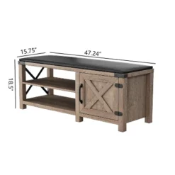 Modern Farmhouse Shoe Bench, Light Brown - ModernLuxe -ModernLuxe GUEST 056e3584 3865 4502 ba12 0c7dcb08d7c7