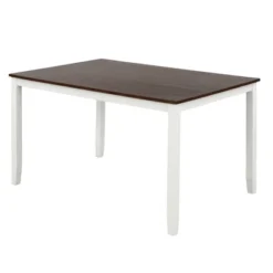 Modern 6-Piece Dining Table Set With Waterproof Coat Ivory And Cherry-ModernLuxe -ModernLuxe GUEST 059a2b44 9929 4106 b4de 9561f4460f45