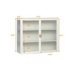 27.56" Modern 2 Glass Door Wall Cabinet With Triple Tier Storage - ModernLuxe -ModernLuxe GUEST 062e7ebc fab6 409e 8f21 e77c2234019a