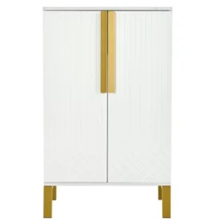 23.7" Freestanding Tipping Shoe Cabinet With Adjustable Shelves - ModernLuxe -ModernLuxe GUEST 0666768b f011 40dc a234 bf74601687ad