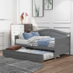 Twin Wooden Daybed With Trundle Bed-ModernLuxe -ModernLuxe GUEST 07667c45 b713 4236 bbe5 6923c7fd10af