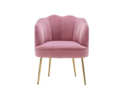 Modern Shell Shape Armchair Accent Chair With Gold Legs-ModernLuxe -ModernLuxe GUEST 0881e8dc 42de 45e1 aa02 82ef4cdae7fa