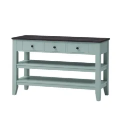 48" Solid Wood Top Modern Living Room Console Table With 3 Drawers And 2 Shelves - ModernLuxe -ModernLuxe GUEST 088c48c5 d5cf 4646 ba93 1ff00553a278
