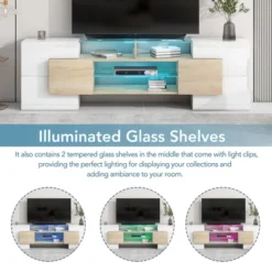 Versatile TV Stand For TVs Up To 80" With 2 Lighted Glass Shelves And LED Color Changing Lights - ModernLuxe 16 Versatile TV Stand For TVs Up To 80" With 2 Lighted Glass Shelves And LED Color Changing Lights - ModernLuxe -ModernLuxe GUEST 0962c912 dc14 4e2e 8106 b1b1161ec53b