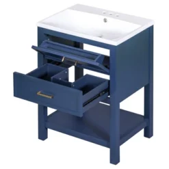 24" Bathroom Vanity With Top Sink And 2 Drawers, Blue - ModernLuxe -ModernLuxe GUEST 0ad0f8da 1b20 4448 8181 af7771fbc000