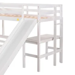 Twin Over Full Bunk Bed With Twin Size Loft Bed With Desk, Slide And Full Length Rail - ModernLuxe -ModernLuxe GUEST 0b1940ac 8305 4008 9f3d 3449a93ff9e2