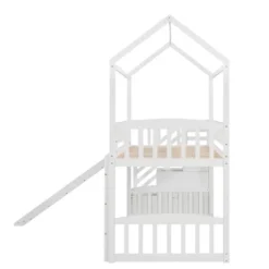 Twin Size House Shape Loft Bed With Two Drawers And Slide - ModernLuxe -ModernLuxe GUEST 0ba377ba d611 4001 9665 ef1f046ce887