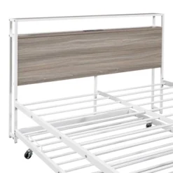 Metal Platform Bed Frame With Trundle Bed, USB Ports And Slat Support-ModernLuxe -ModernLuxe GUEST 0c51ed31 ce6e 4be8 b70c f1995cecd18d