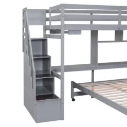 Twin Over Full Bunk Bed With Storage Stairs, Desk, Shelves And Hanger - ModernLuxe -ModernLuxe GUEST 0c7d6396 a020 4242 8492 30bf7687bb7e