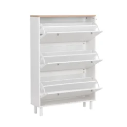 Narrow Design Shoe Cabinet With 3 Flip Drawers, 3 Hooks And Adjustable Panels - ModernLuxe -ModernLuxe GUEST 0d14114e 0b1e 45ca 9075 42f65efdf7e2