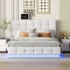 Queen Size PU Tufted Upholstered Platform Bed With Hydraulic Storage System, LED Lights And USB Charger-ModernLuxe -ModernLuxe GUEST 0e0e59a4 8b2e 4fe3 a223 0b0d325fd70c