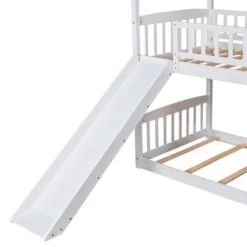 House Shape Twin Over Twin Bunk Bed With Slide - ModernLuxe -ModernLuxe GUEST 0ea6c974 e71c 4add a256 7bfa72783649
