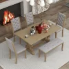6 PCS Retro Dining Set With Unique-designed Table And Upholstered Chair-ModernLuxe -ModernLuxe GUEST 0f009f15 591b 4850 815b 8e7ed0d76a80