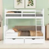 Twin Over Full Bunk Bed With Ladders And Two Storage Drawers-ModernLuxe -ModernLuxe GUEST 101dc194 86d6 4c7b 95d1 b5cb48d8b9c2