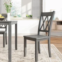 6-Piece Farmhouse Rustic Wooden Dining Table Set With 4 Cross Back Chairs And Bench - ModernLuxe -ModernLuxe GUEST 10d67962 c9ce 4db9 8136 f467c3429f26
