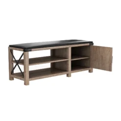 Modern Farmhouse Shoe Bench, Light Brown - ModernLuxe -ModernLuxe GUEST 1144070e 5120 4551 9e82 bb291cc775fe