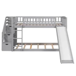 Stairway Twin Over Twin Bunk Bed With Two Drawers And Slide-ModernLuxe 20 Stairway Twin Over Twin Bunk Bed With Two Drawers And Slide-ModernLuxe -ModernLuxe GUEST 11780159 196e 41f7 bac7 3e6c69488cef