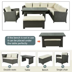 6 PCS Patio Outdoor Rattan Sectional Sofa Set, Conversation Seating Group With Cushions-ModernLuxe -ModernLuxe GUEST 119ebe06 fb85 4bee be96 b81d0471df1a