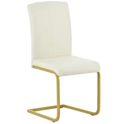 5 PCS Round Dining Table Set With Faux Marble Dining Table And Metal Legs, White-ModernLuxe -ModernLuxe GUEST 1351bb31 1b03 4bf4 97b6 07feff377833