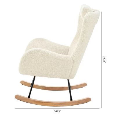 Teddy Tufted Rocking Chair With Rubber Legs - ModernLuxe 6 Teddy Tufted Rocking Chair With Rubber Legs - ModernLuxe - Image 4