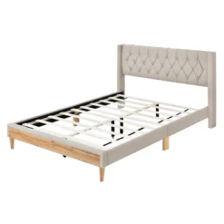 Queen Size Upholstered Wood Platform Bed-ModernLuxe -ModernLuxe GUEST 1418593e 52cf 4275 a9f0 d2b8de1da3e3