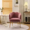 Modern Shell Shape Armchair Accent Chair With Gold Legs-ModernLuxe -ModernLuxe GUEST 14564269 af92 4e96 8831 88f3a8e22fdb