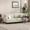 81.8" Upholstered Country Loveseat Sofa With Wooden Legs And Two Throw Pillows-ModernLuxe 2 81.8" Upholstered Country Loveseat Sofa With Wooden Legs And Two Throw Pillows-ModernLuxe -ModernLuxe GUEST 145c0bec 27be 417a afe2 543139dd9ffa