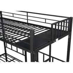 Twin Over Twin Metal Triple Bunk Bed With Ladder-ModernLuxe -ModernLuxe GUEST 1484632c 83a6 41a3 94c8 cb263826b892