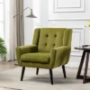 Modern Soft Velvet Upholstered Accent Chair With Armrests - ModernLuxe