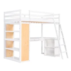 Loft Bed With Ladder, Shelves, And Desk - ModernLuxe -ModernLuxe GUEST 14e2f3ad 9608 48de 9770 a39b467ceba8