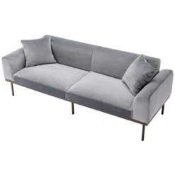 Modern Velvet Loveseat Sofa With Metal Legs And Two Pillows-ModernLuxe -ModernLuxe GUEST 150e6081 4165 4301 8429 bf614bf8c5b0