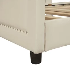 Twin Size Upholstered Daybed Platform Bed With Classic Stripe Shaped Headboard-ModernLuxe -ModernLuxe GUEST 15d00639 2070 4a73 8dd8 228995c1ba3b