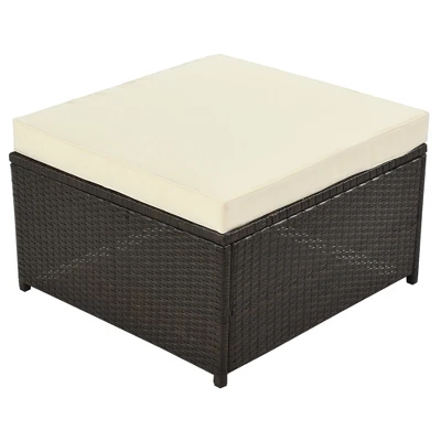 9-Piece Rattan Sectional Seating Group, Patio Conversation Set With Cushions And Ottoman-ModernLuxe 10 9-Piece Rattan Sectional Seating Group, Patio Conversation Set With Cushions And Ottoman-ModernLuxe - Image 8