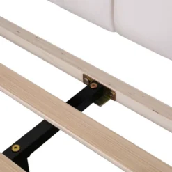 Upholstered Wood Platform Bed With Flower Pattern Velvet Headboard-ModernLuxe -ModernLuxe GUEST 163c4c6f 2dd0 49f5 8182 8c1025d56183