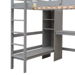 Full Size Loft Bed With Multifunction Shelves And Under-Bed Desk - ModernLuxe -ModernLuxe GUEST 164478e8 53b2 4246 b40c 318671843591