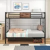 Twin Over Twin Metal Bunk Bed With Ladder And Full-Length Guardrail, Black-ModernLuxe -ModernLuxe GUEST 16632703 9357 4622 86ad 4d1949588ad8