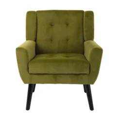 Modern Soft Velvet Upholstered Accent Chair With Armrests - ModernLuxe -ModernLuxe GUEST 1672362c 5c4d 4537 a0d6 63892c618ddb