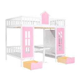 Full-Over-Full Bunk Bed With Changeable Table, Separable Bunk Bed Turn Into Upper Bed And Down Desk-ModernLuxe 23 Full-Over-Full Bunk Bed With Changeable Table, Separable Bunk Bed Turn Into Upper Bed And Down Desk-ModernLuxe -ModernLuxe GUEST 16921906 91ea 4fbc 864a 1c137ded92fa