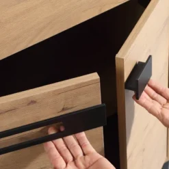 Bathroom Cabinet With Sink, Freestanding Bathroom Vanity Or Floating Optional Conversion, Oak - ModernLuxe -ModernLuxe GUEST 16a90c5d 16e1 4685 8014 2638a46c888e