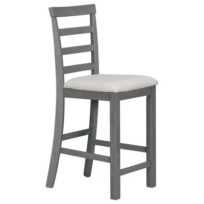 5 PCS Wood Counter Height Dining Table Set With Integrated 9 Bar Wine Compartment, Wineglass Holders And Padded Chairs-ModernLuxe 12 5 PCS Wood Counter Height Dining Table Set With Integrated 9 Bar Wine Compartment, Wineglass Holders And Padded Chairs-ModernLuxe - Image 10